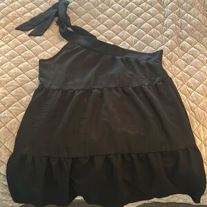 SHEIN Sz L Black Assymetrical Dress-One Shoulder. Worn once.